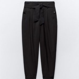 ZARA BELTED PAPERBAG PANTS